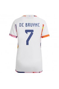 Belgia Kevin De Bruyne #7 Jalkapallovaatteet Naisten Vieraspaita MM-kisat 2022 Lyhythihainen